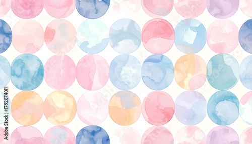 背景素材 カラフルな水玉模様のシームレスパターン Background Colorful Seamless Polka dot pattern （Generative AI）