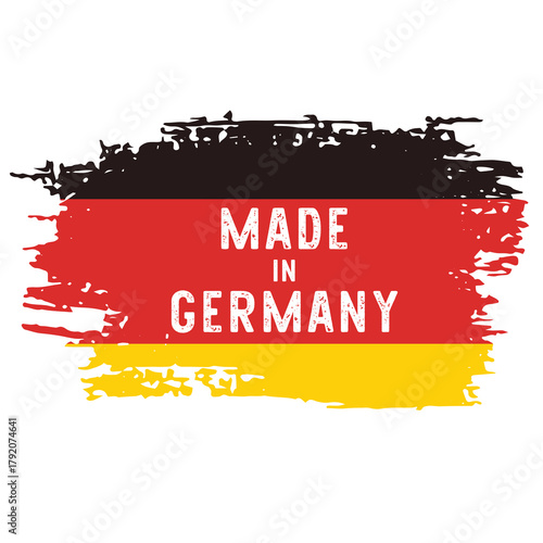 German Flag Brush Stroke with Text Made In Germany Transparent Background Professional Design
