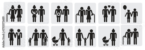 family icons vector