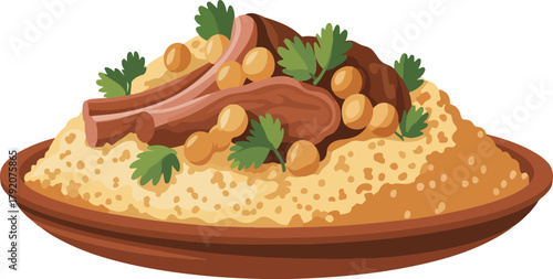 a plate of couscous, a North African staple dish