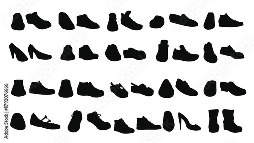 footwear set vector stylish shoes for man and woman