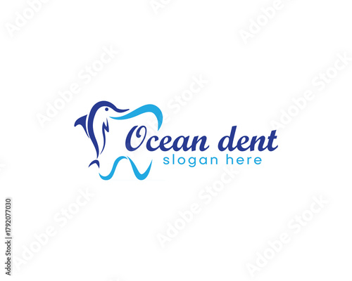 Ocean Dental Logo Abstract Dental with Dolphins Logo Design Inspiration