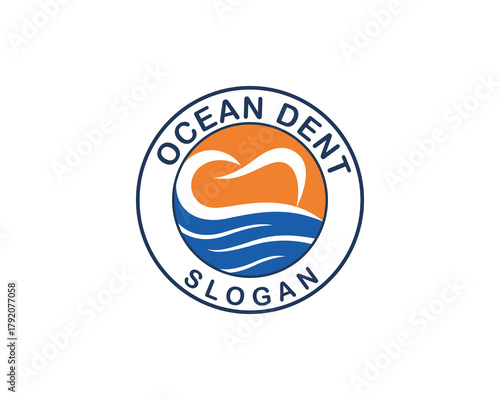 abstract wave shape dental logo design template