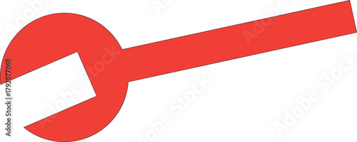 Red wrench on white