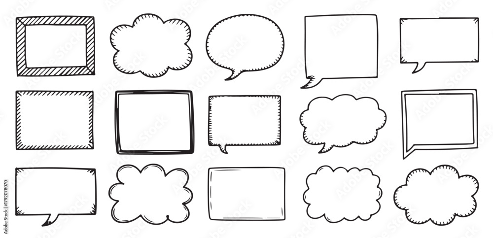 Obraz premium hand drawn sketch style quote box text frame set black and