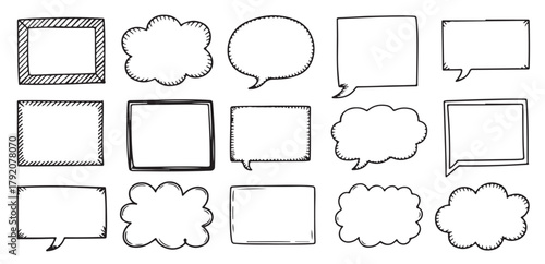  hand drawn sketch style quote box text frame set black and 