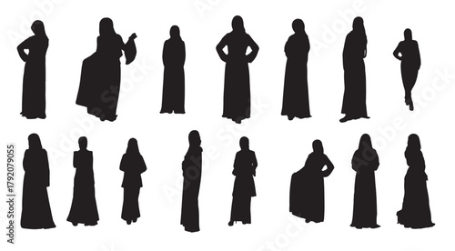 muslim woman in hijab fashion silhouette