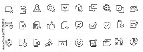 quality control icons simple thin line icons as inspect 