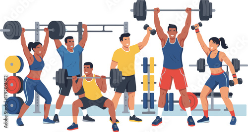illustration of a man lifting weights
