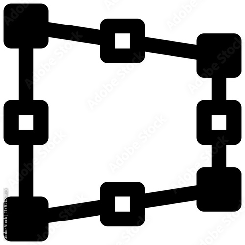 Perspective. Outlined stroke vector icon with black-filled details.