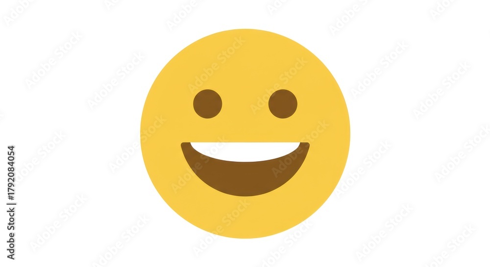 Fototapeta premium Cheerful yellow smiley face with a wide, happy grin.