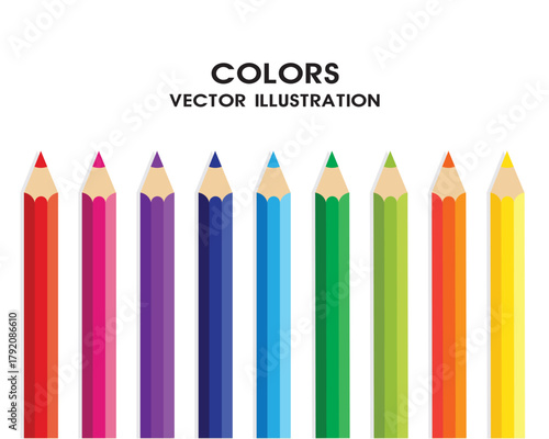 Rainbow colored pencils vector illustation