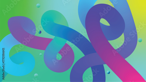 Colorful gradient wavy fluid tubes abstract modern background