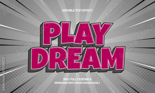 play dream editable cartoon kids text effect for playful poster