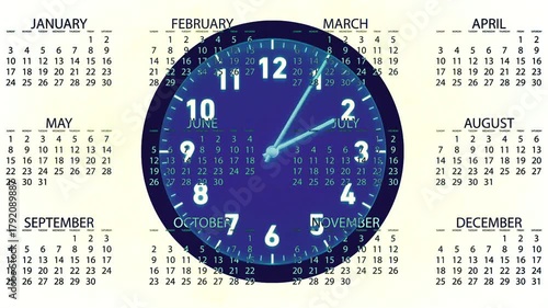 A calendar and a clock symbolizing the passing of time