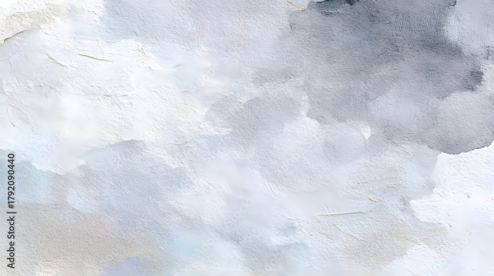 Fototapeta premium Soft and Gentle Watercolor Clouds in Shades of Gray and Blue with Textured Background