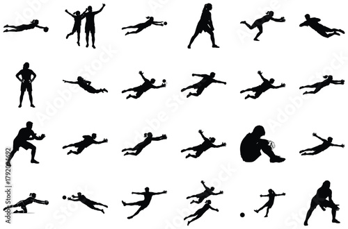 Collection of Soccer Players and Goalkeepers in Motion