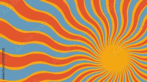 Multicolor Swirl Groovy Starburst