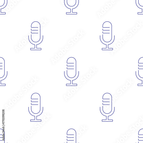 microphone seamless pattern isolated on transparent background.