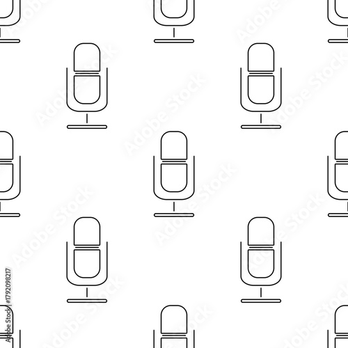 microphone seamless pattern isolated on transparent background.