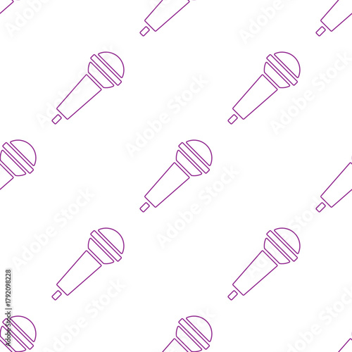 microphone seamless pattern isolated on transparent background.