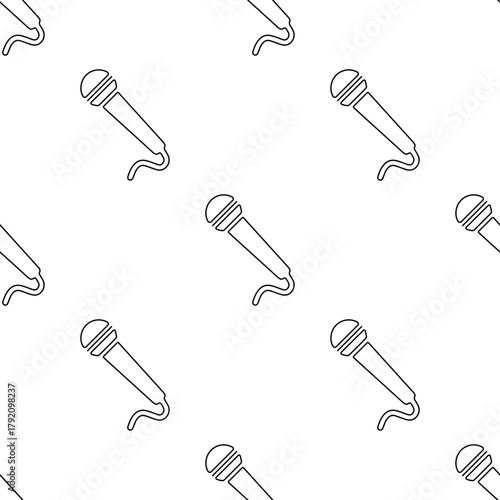 microphone seamless pattern isolated on transparent background.