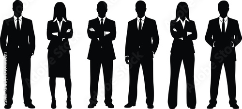 usiness silhouettes, corporate professionals, formal attire, confident posture, leadership, teamwork, diversity, office culture, executive mindset, career success, strategy, unity