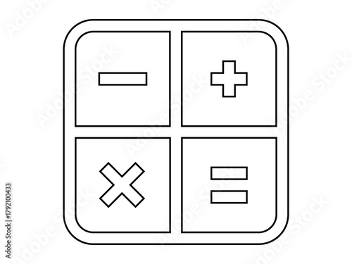 Calculator emoji line art design