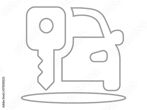 Car Renting line art design