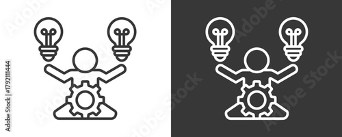 Self Development Icon Set Vector Collection Isolated In Black And White