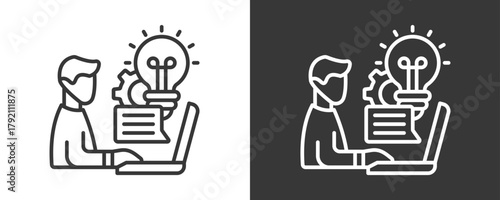 Initiative Icon Set Vector Collection Isolated In Black And White