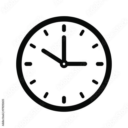 Clock Icon Time, Punctuality, Deadline, Schedule, Vector Illustration