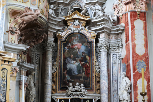 Altar of the Neustift Abbey in Vahrn near Brixen in South Tyrol, Italy