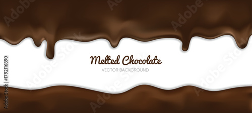 melted chocolate dripping on white background