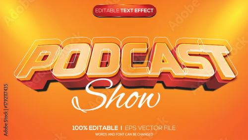 3d text effect podcast show theme