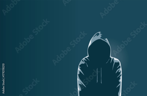 フードを被った怪しい人のイメージイラスト