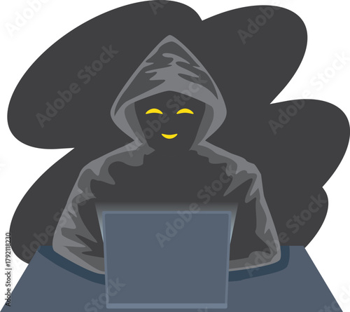 闇バイト　ネット犯罪のイメージイラスト