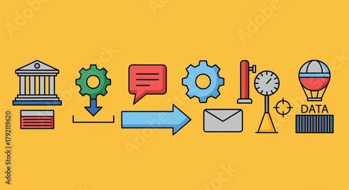 Streamline your data processing with this dynamic workflow graphic