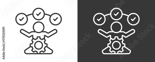 Self Management Icon Set Vector Collection Isolated In Black And White