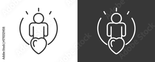 Self Esteem Icon Set Vector Collection Isolated In Black And White