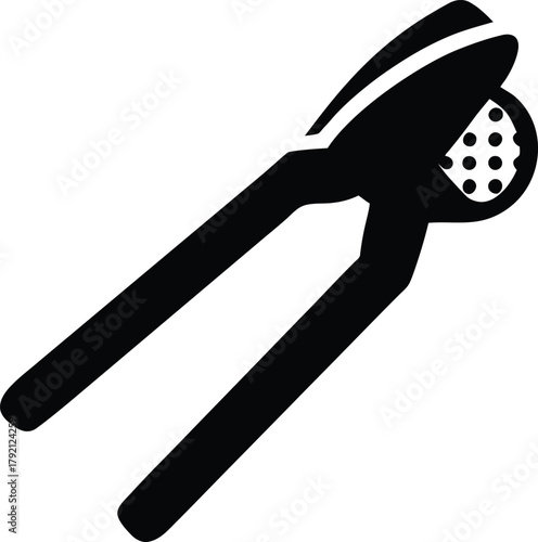 Garlic press kitchen tool for mincing cloves, essential cooking equipment