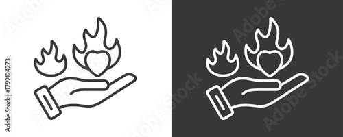 Passion Icon Set Vector Collection Isolated In Black And White