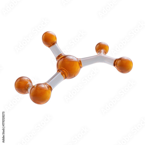 A captivating molecular structure, with spheres and rods, embodies the essence of modern scientific exploration. A visual representation of complex chemical bonds.