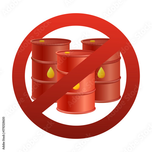 No Oil Symbol Petroleum Ban Sign Vector Illustration