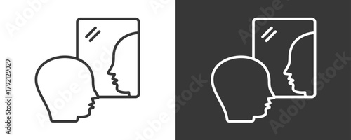 Reflection Icon Set Vector Collection Isolated In Black And White