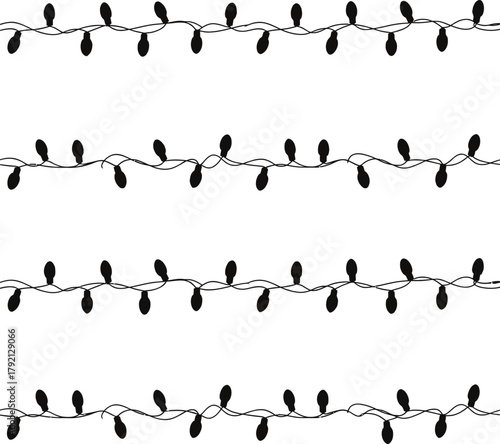 Abstract seamless pattern of bird silhouettes on a barbed wire fence against a blue sky, symbolizing the contrast between nature and security barriers