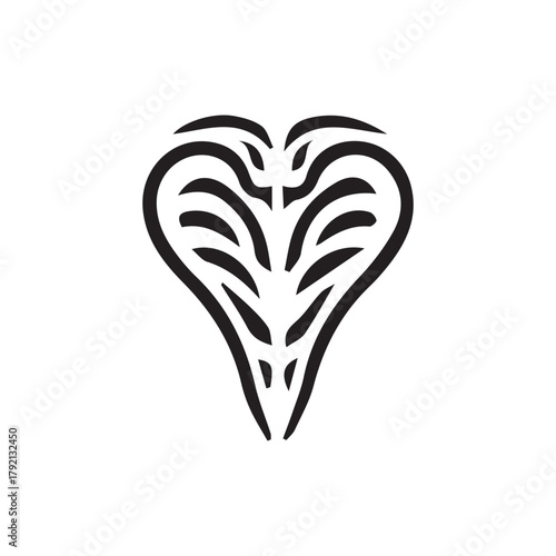 Minimalist cobra logo with white background