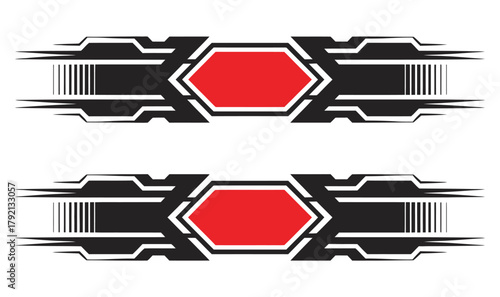 Sport car stripe vector collection, racing decal and wrap design templates for auto customization, motorsport styling, performance vehicle graphics, and tuning projects