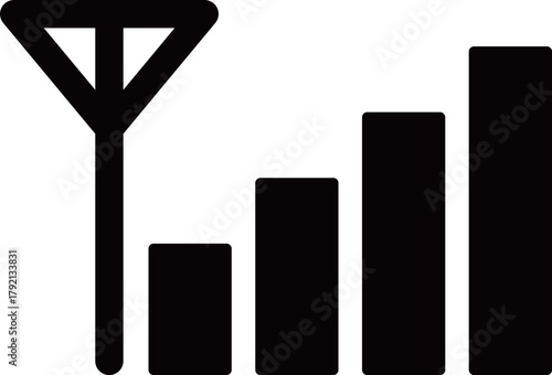 携帯電話の電波のフラットアイコン