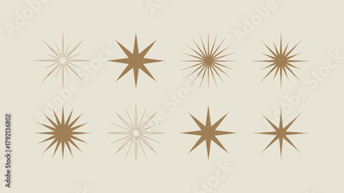 Set of Decorative Star Icons for Design